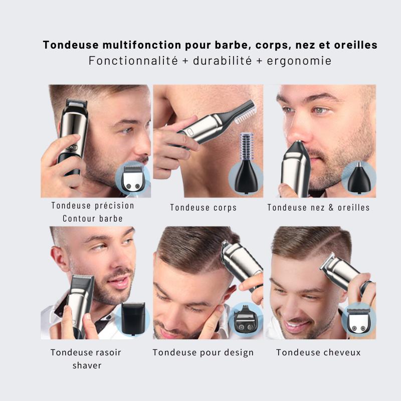 Tondeuse à Barbe Finition Pro + 2 Offerts